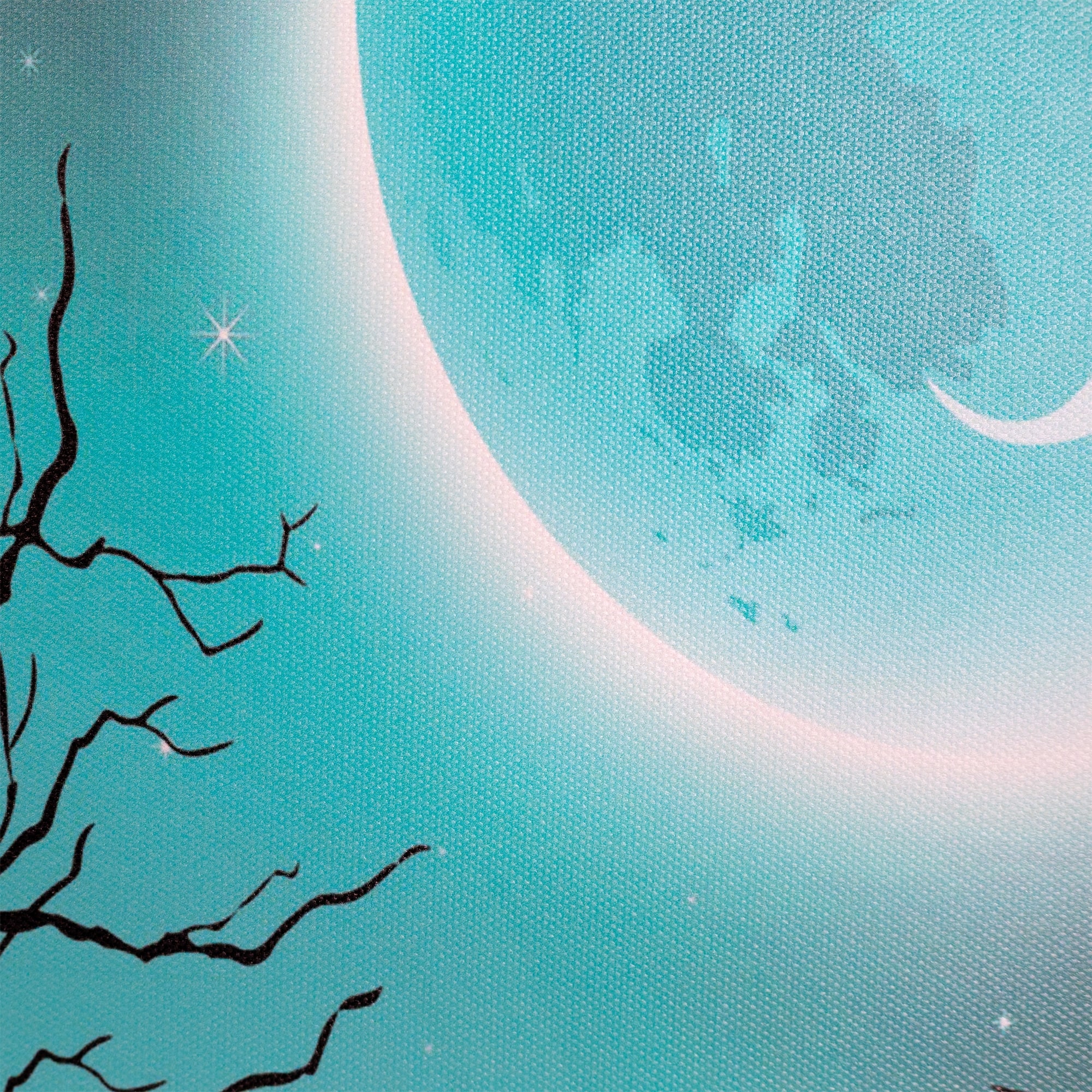 LED Lighted Eerie Church in Cemetery Halloween Canvas Wall Art